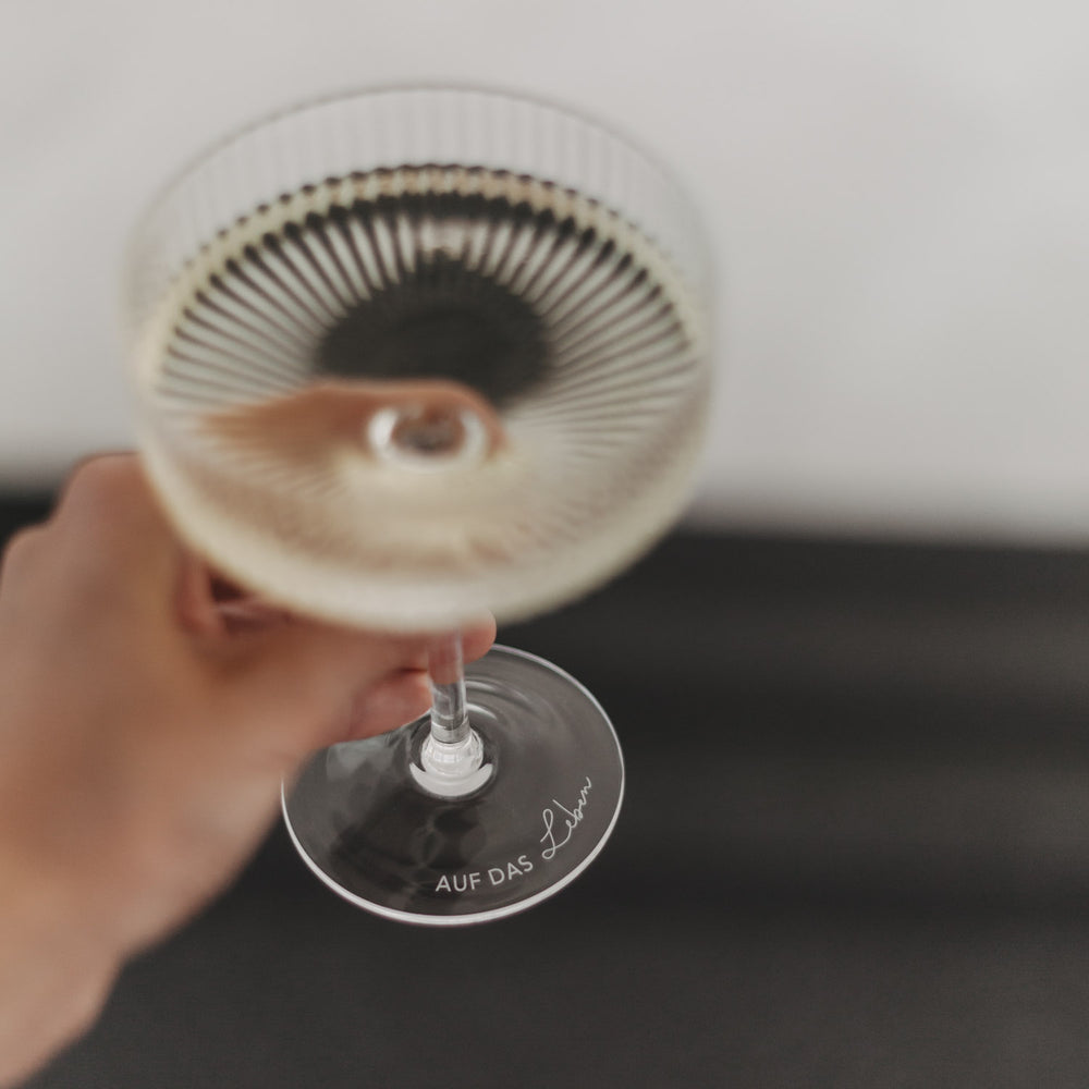 Champagnerglas Auf das Leben  (VE = 4 Stk)