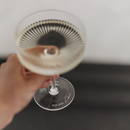 Champagnerglas Auf das Leben  (VE = 4 Stk)