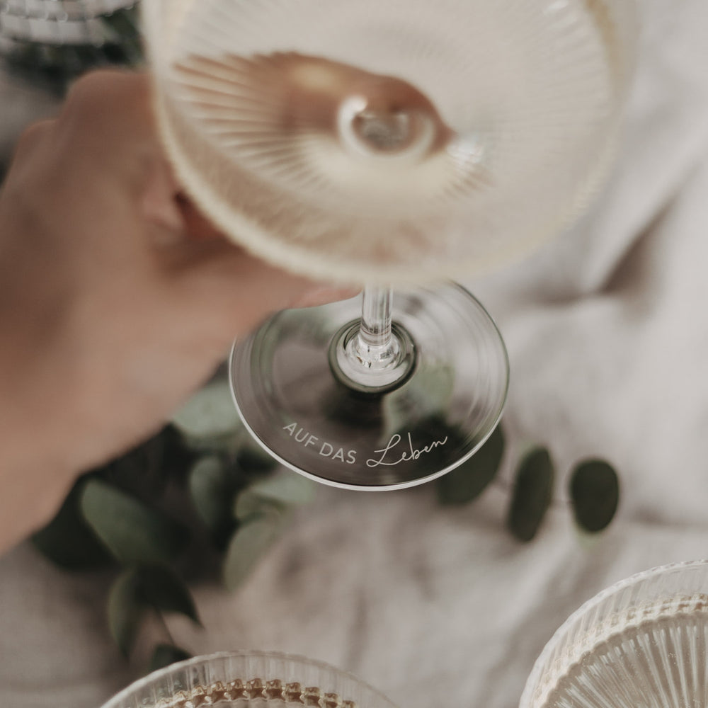 Champagnerglas Auf das Leben  (VE = 4 Stk)