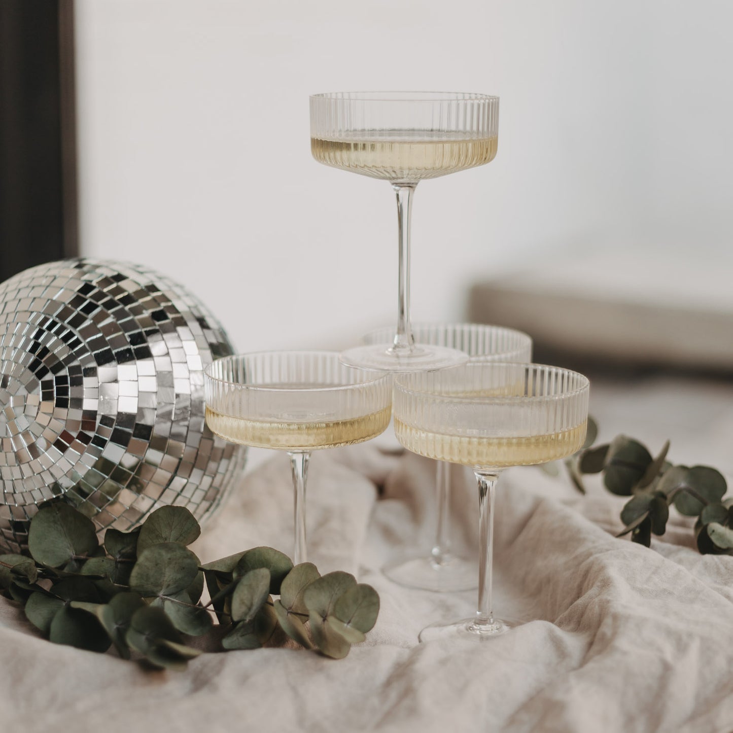 Champagnerglas Auf das Leben  (VE = 4 Stk)