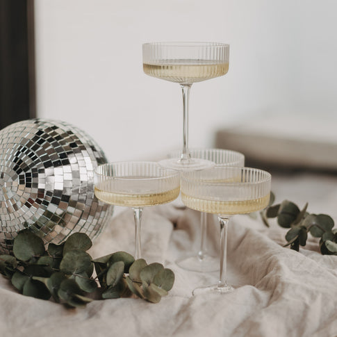 Champagnerglas Auf das Leben  (VE = 4 Stk)
