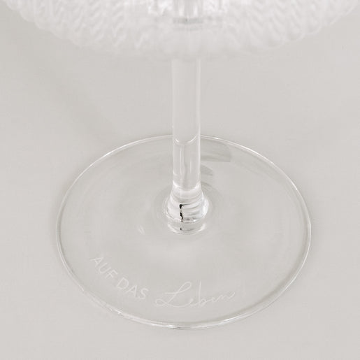 Champagnerglas Auf das Leben  (VE = 4 Stk)