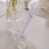 Limitierte Strohhalme Bubble heart 3er Set rosa (VE = 10 Stk.)
