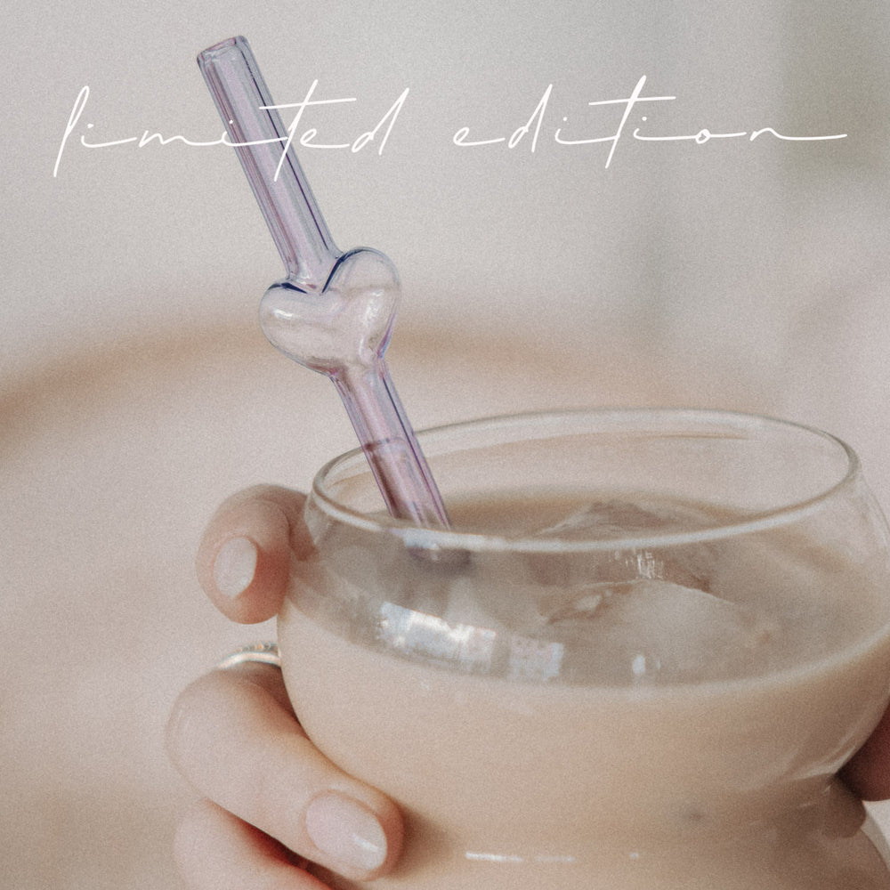 Limitierte Strohhalme Bubble heart 3er Set rosa (VE = 10 Stk.)