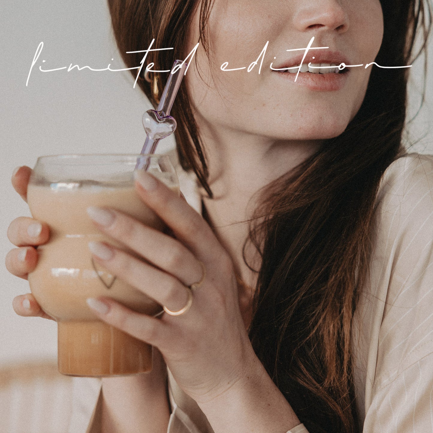 Limitierte Strohhalme Bubble heart 3er Set rosa (VE = 10 Stk.)