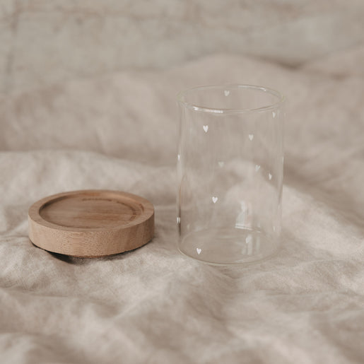 Mini Vorratsglas Herzen weiß (VE = 8 Stk.)