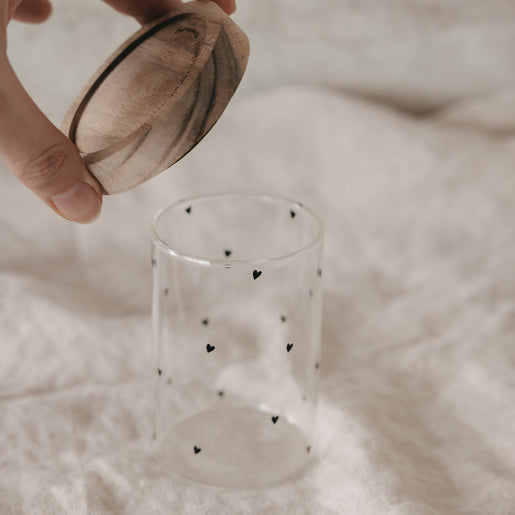 Mini Vorratsglas Herzen schwarz (VE = 8 Stk.)
