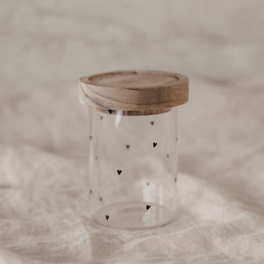 Mini Vorratsglas Herzen schwarz (VE = 8 Stk.)
