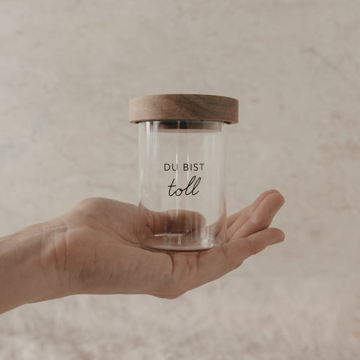 Mini Vorratsglas Du bist toll schwarz (VE = 8 Stk.)