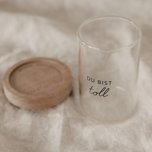 Mini Vorratsglas Du bist toll schwarz (VE = 8 Stk.)