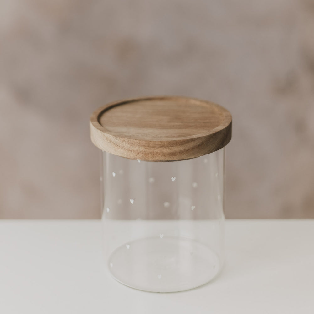 Vorratsglas Herzen 13 cm weiß (VE = 4 Stk)