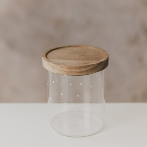 Vorratsglas Herzen 13 cm weiß (VE = 4 Stk)