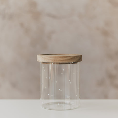 Vorratsglas Herzen 13 cm weiß (VE = 4 Stk)