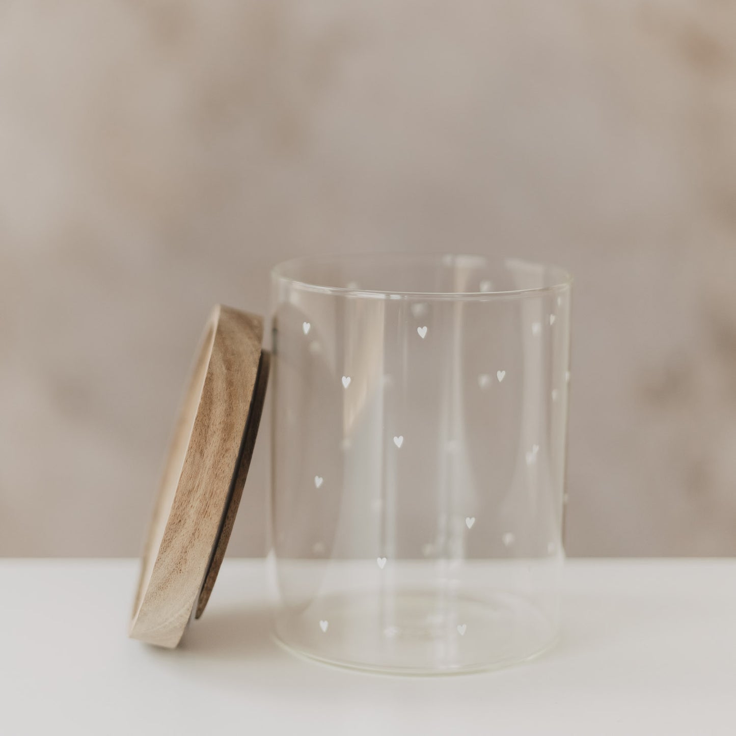 Vorratsglas Herzen 13 cm weiß (VE = 4 Stk)
