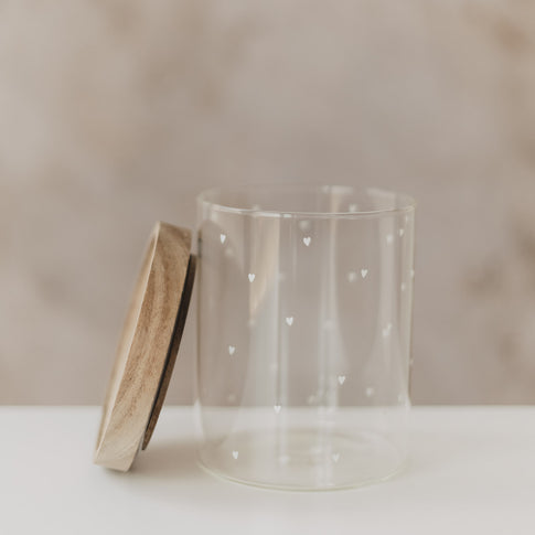 Vorratsglas Herzen 13 cm weiß (VE = 4 Stk)