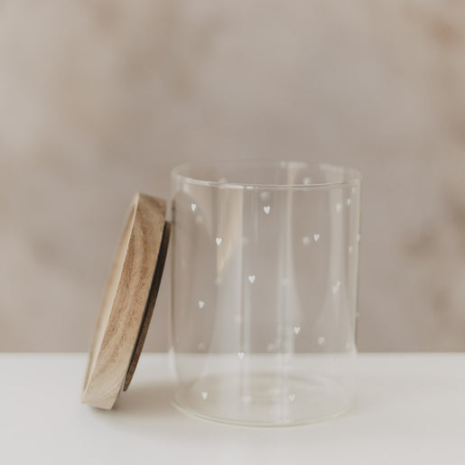 Vorratsglas Herzen 13 cm weiß (VE = 4 Stk)