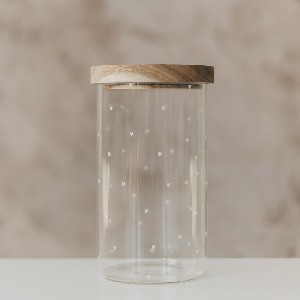 Vorratsglas Herzen 19 cm weiß (VE = 4 Stk.)