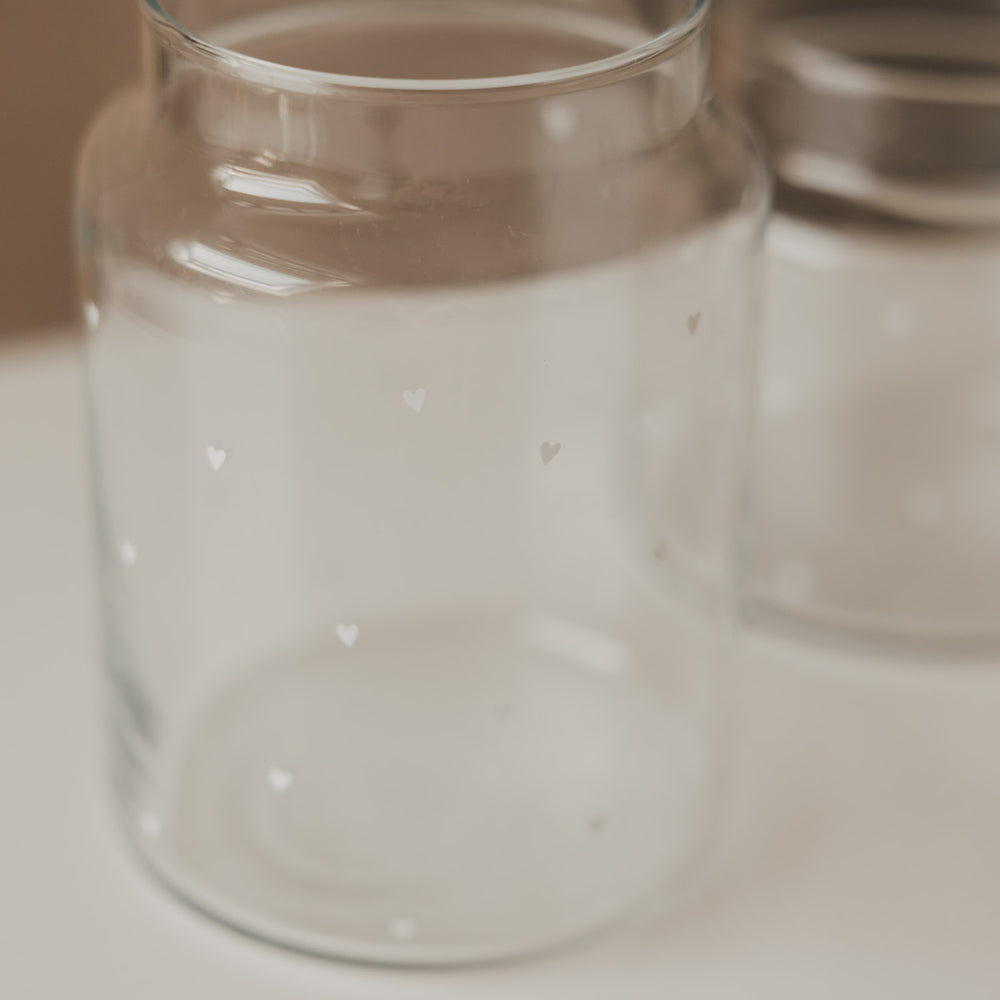 Vase aus Glas groß Herzen weiß (VE = 6 Stk.)