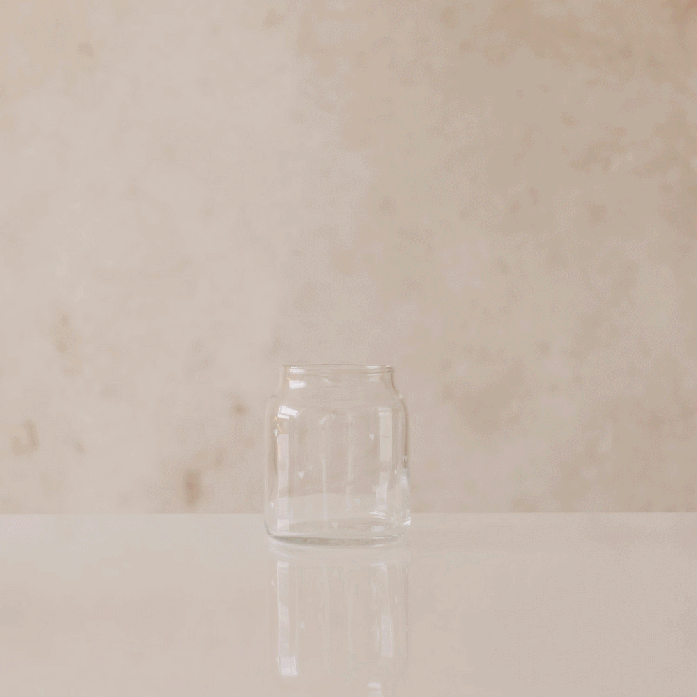 Vase aus Glas klein Herzen weiß (VE = 6 Stk.)