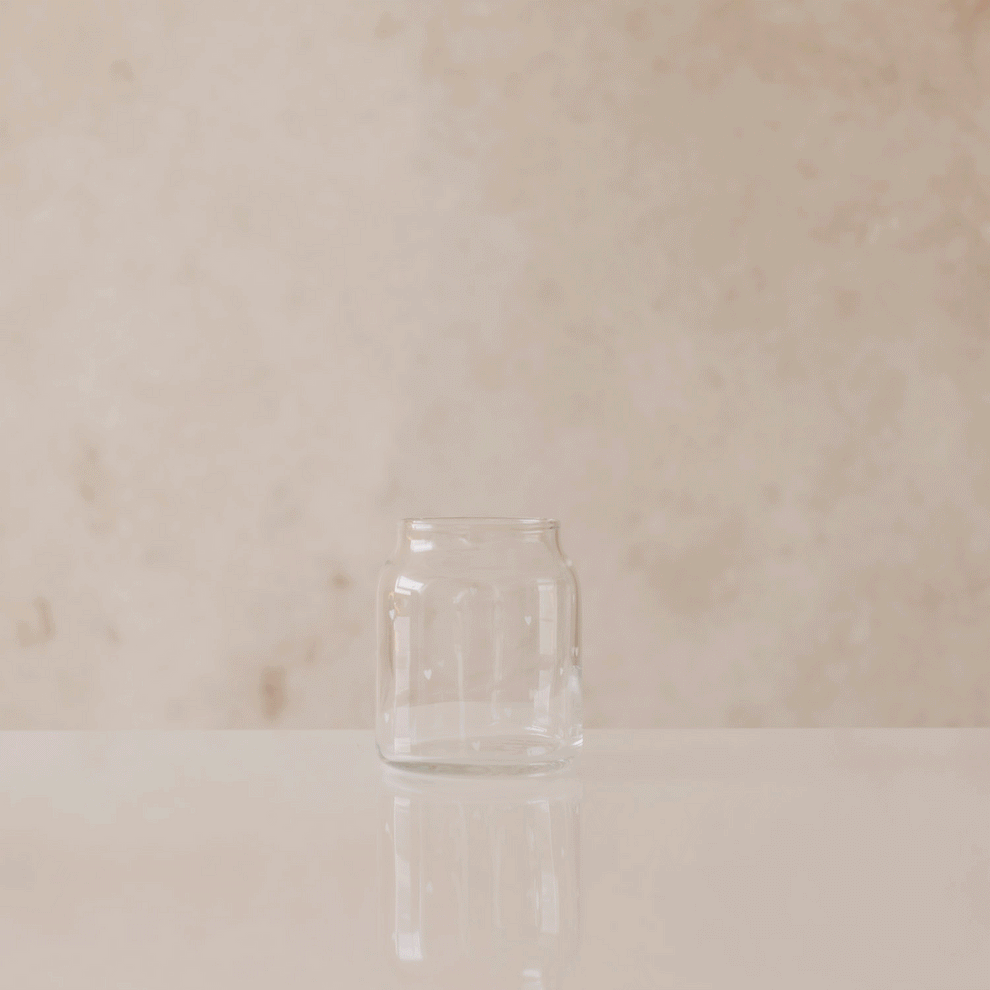 Vase aus Glas klein Herzen weiß (VE = 6 Stk.)