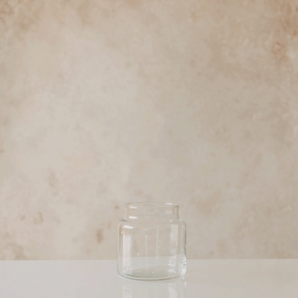 Vase aus Glas mittel Herzen weiß (VE = 6 Stk.)
