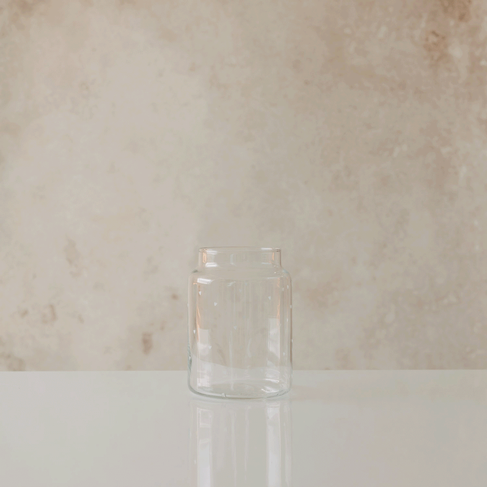 Vase aus Glas groß Herzen weiß (VE = 6 Stk.)