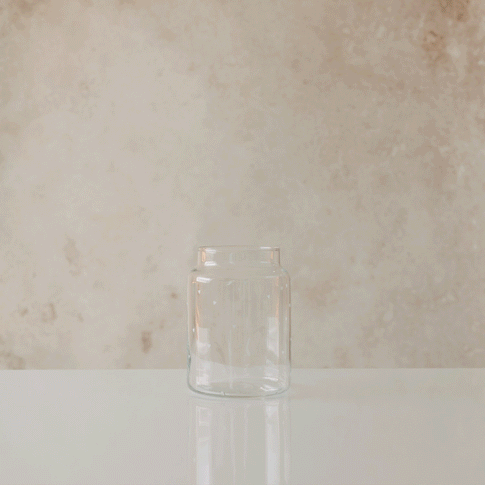 Vase aus Glas groß Herzen weiß (VE = 6 Stk.)