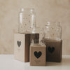 Vase aus Glas mittel Herzen schwarz (VE = 6 Stk.)