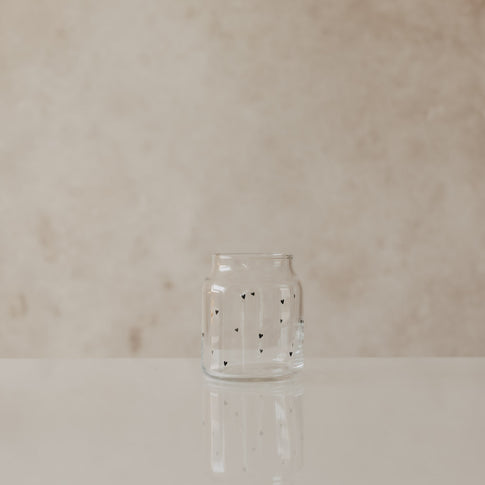 Vase aus Glas klein Herzen schwarz (VE = 6 Stk.)