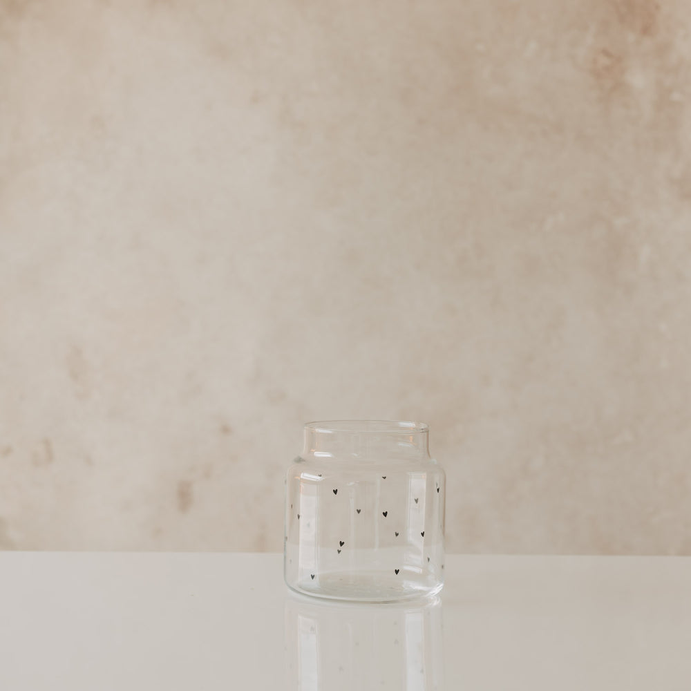Vase aus Glas mittel Herzen schwarz (VE = 6 Stk.)