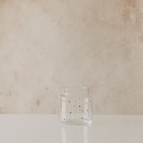 Vase aus Glas mittel Herzen schwarz (VE = 6 Stk.)