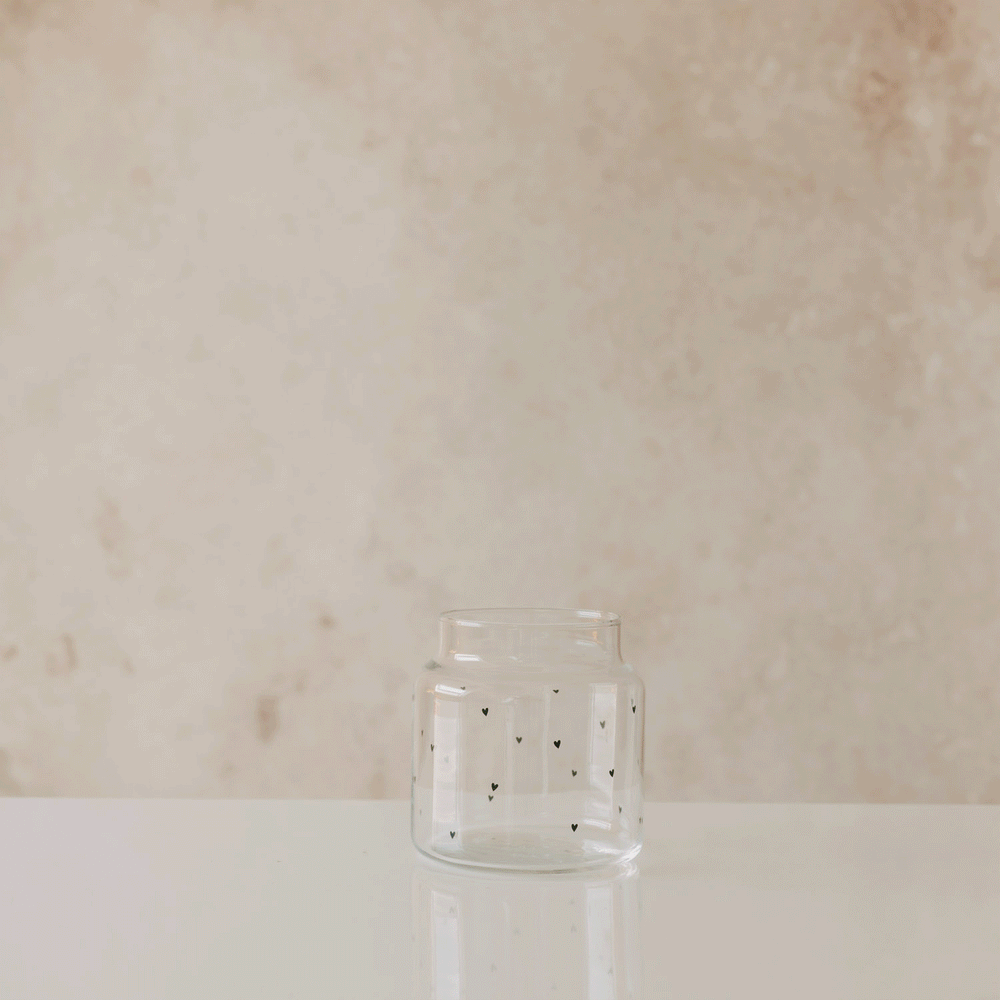 Vase aus Glas mittel Herzen schwarz (VE = 6 Stk.)