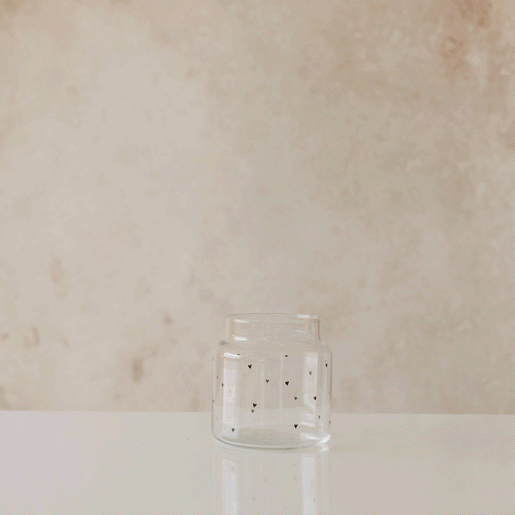 Vase aus Glas mittel Herzen schwarz (VE = 6 Stk.)