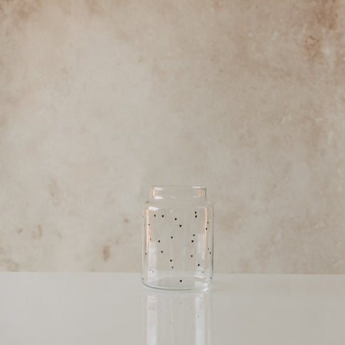 Vase aus Glas groß Herzen schwarz (VE = 6 Stk.)