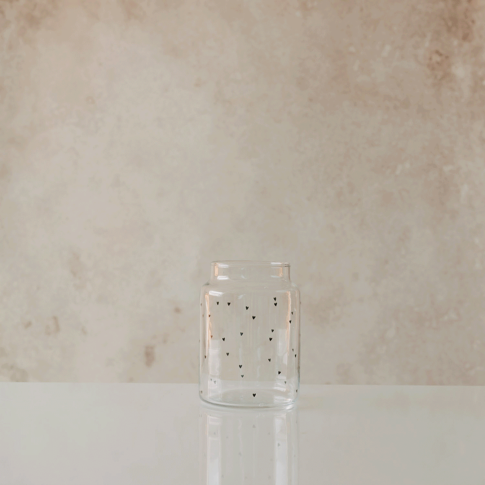 Vase aus Glas groß Herzen schwarz (VE = 6 Stk.)