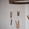 Wooden Pendant Rabbit Natural in a Set of 8 (PU = 8 sets)