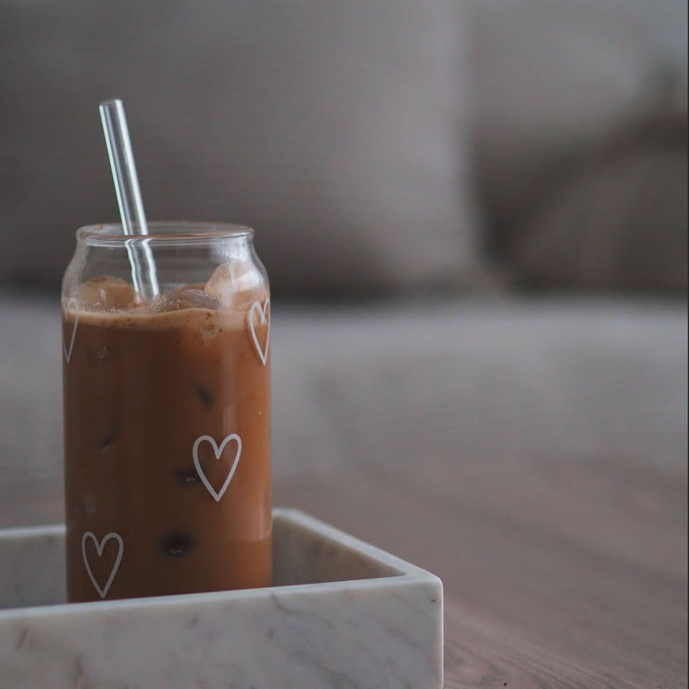 Tall drinking glass hearts (PU = 6 pieces)