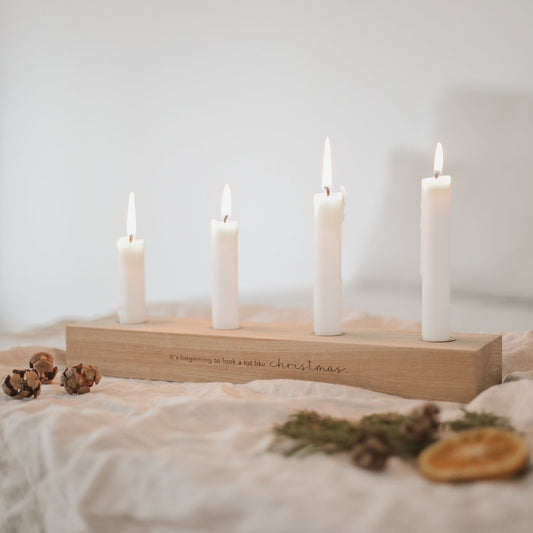 Plateau de bougies de l'Avent en chêne Christmas (VE = 3 Stk)