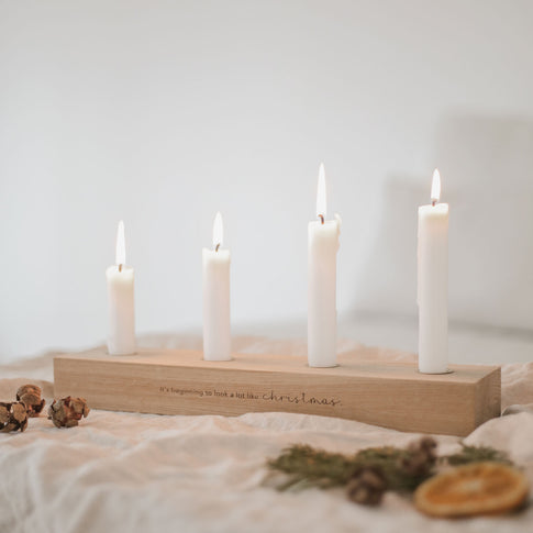 Plateau de bougies de l'Avent en chêne Christmas (VE = 3 Stk)