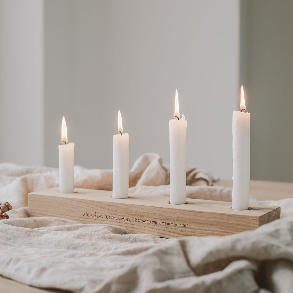 Bougeoir de l'Avent en chêne Noël (UE = 3 Pièces)