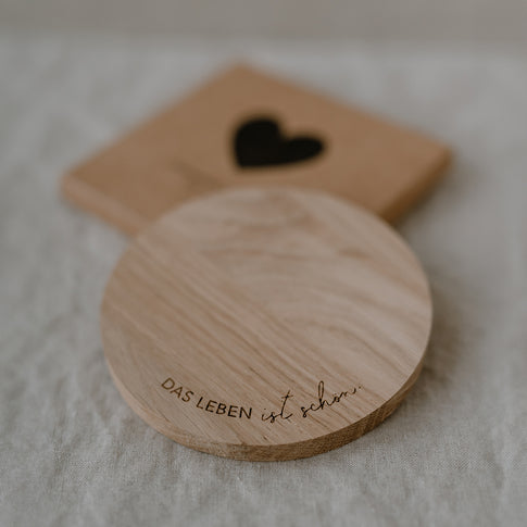 Oak Coaster Das Leben ist schön (PU = 8 pieces)