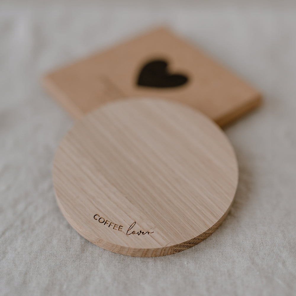 Oak Coaster Coffee Lover (PU = 8 pieces)