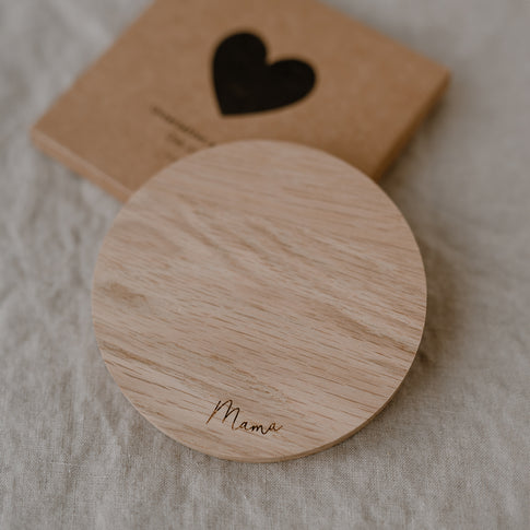 Oak Coaster Mama (PU = 8 pieces)