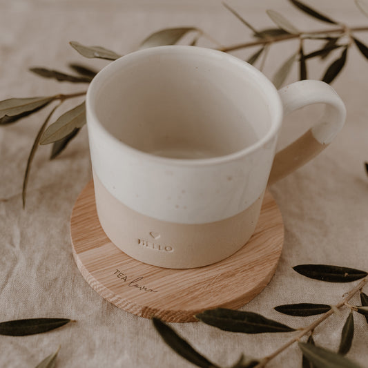 Dessous de verre en chêne Tea Lover (UE = 8 Pièces)