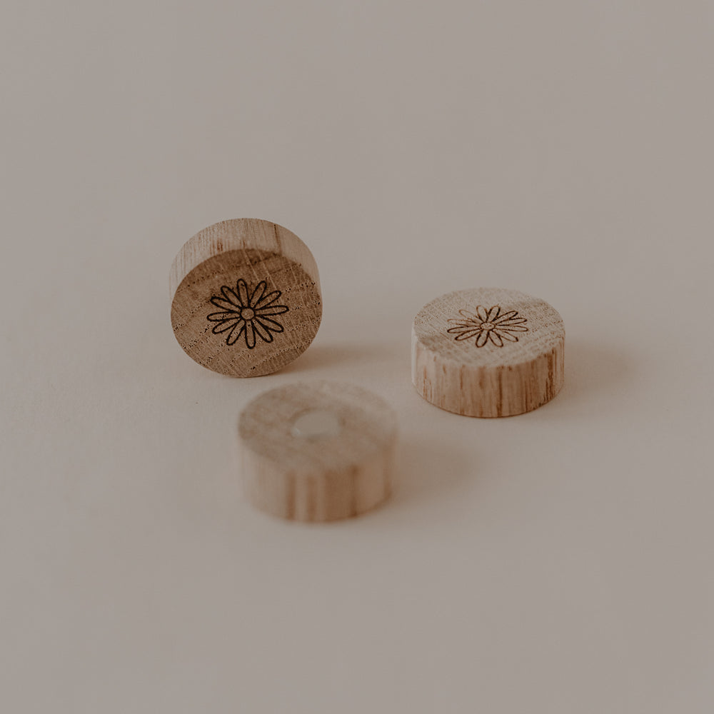 Holzmagnet 3er Set Daisy (VE = 6 Sets)