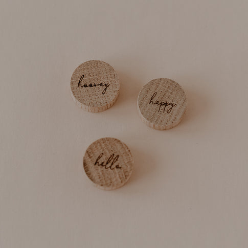 Wooden magnet 3-piece set Hooray (VE = 6 sets)