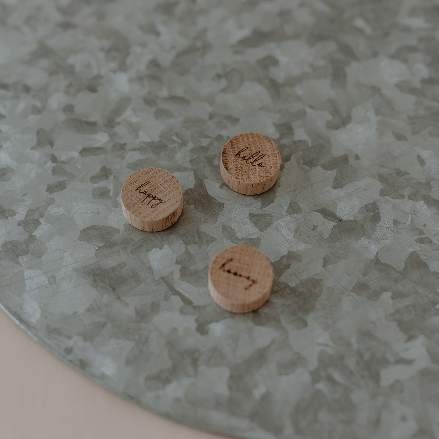 Wooden magnet 3-piece set Hooray (VE = 6 sets)
