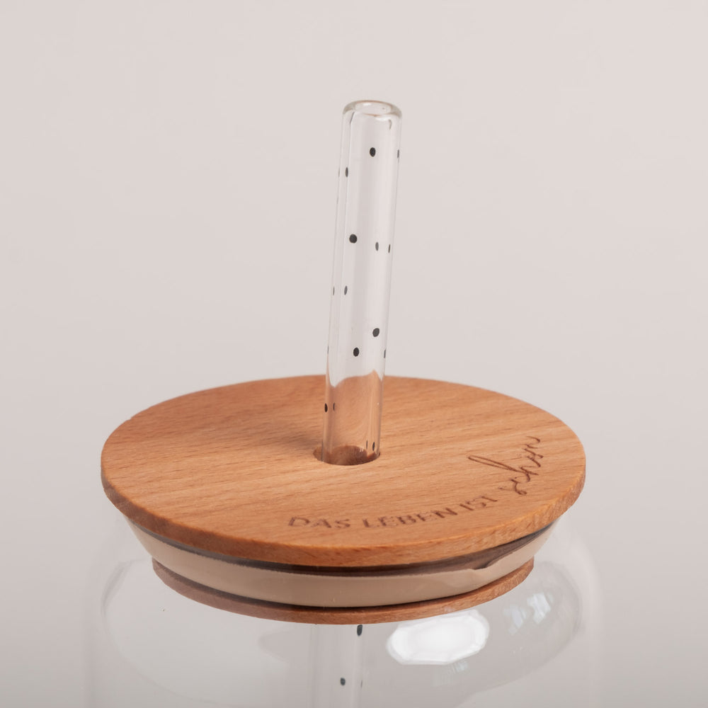 Lid Das Leben ist schön for tall drinking glass (VE = 6 pcs)