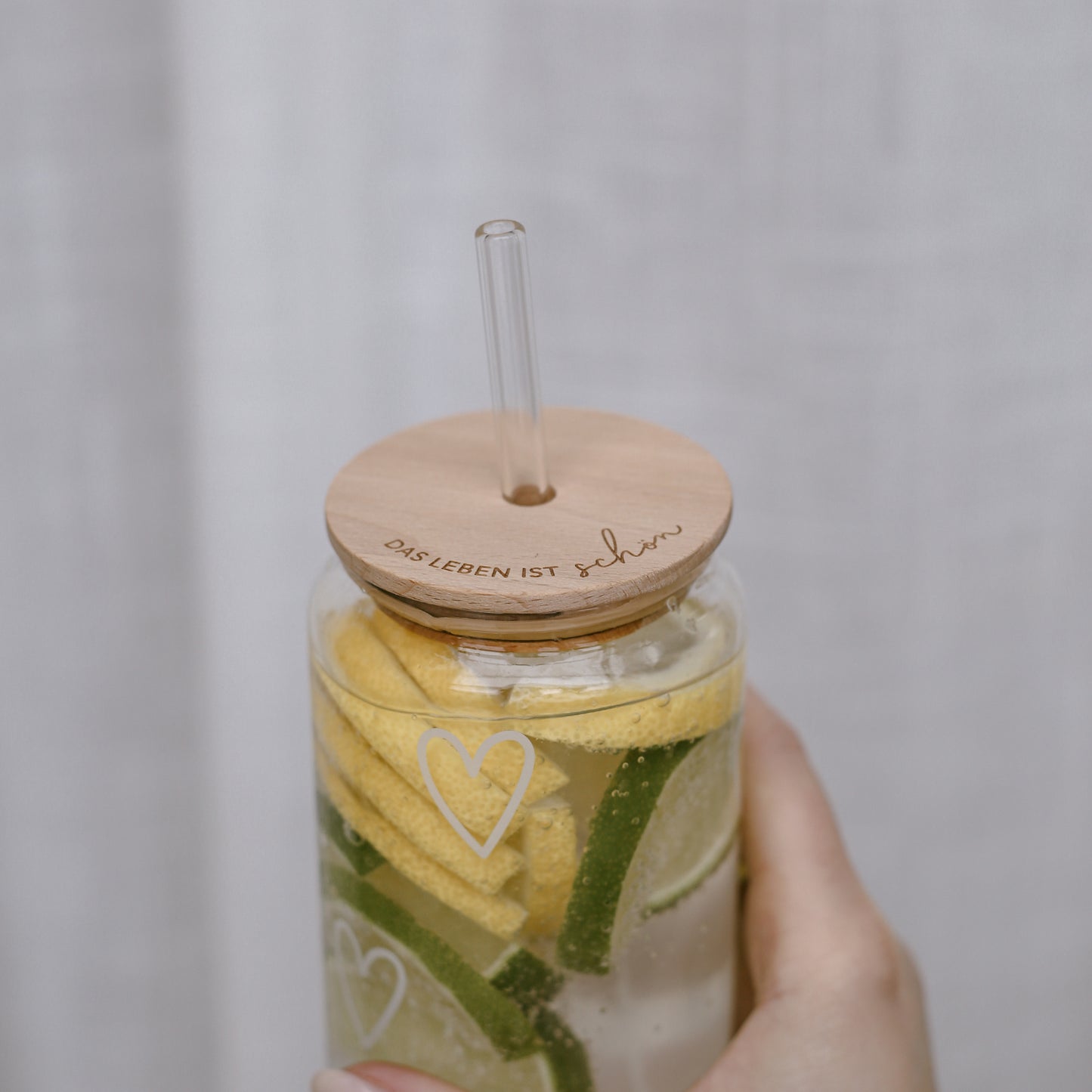 Lid Das Leben ist schön for tall drinking glass (VE = 6 pcs)