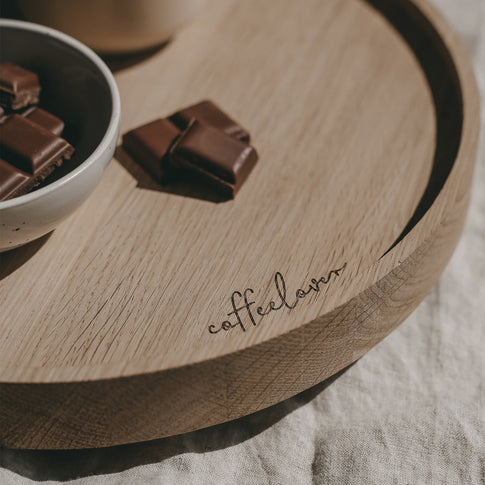 Plateau tournant en chêne Coffeelover (UE = 3 Pièces)